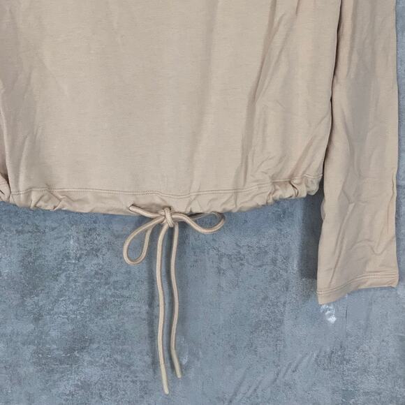 SOPHIE RUE Tan Crewneck Drawstring Hem Pullover Long Sleeve Sweater SZ S - Picture 5 of 8